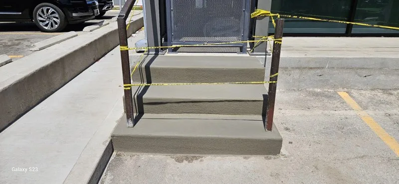 Front-entry step replacement by Lucky&rsquo;s Concrete in Jonestown